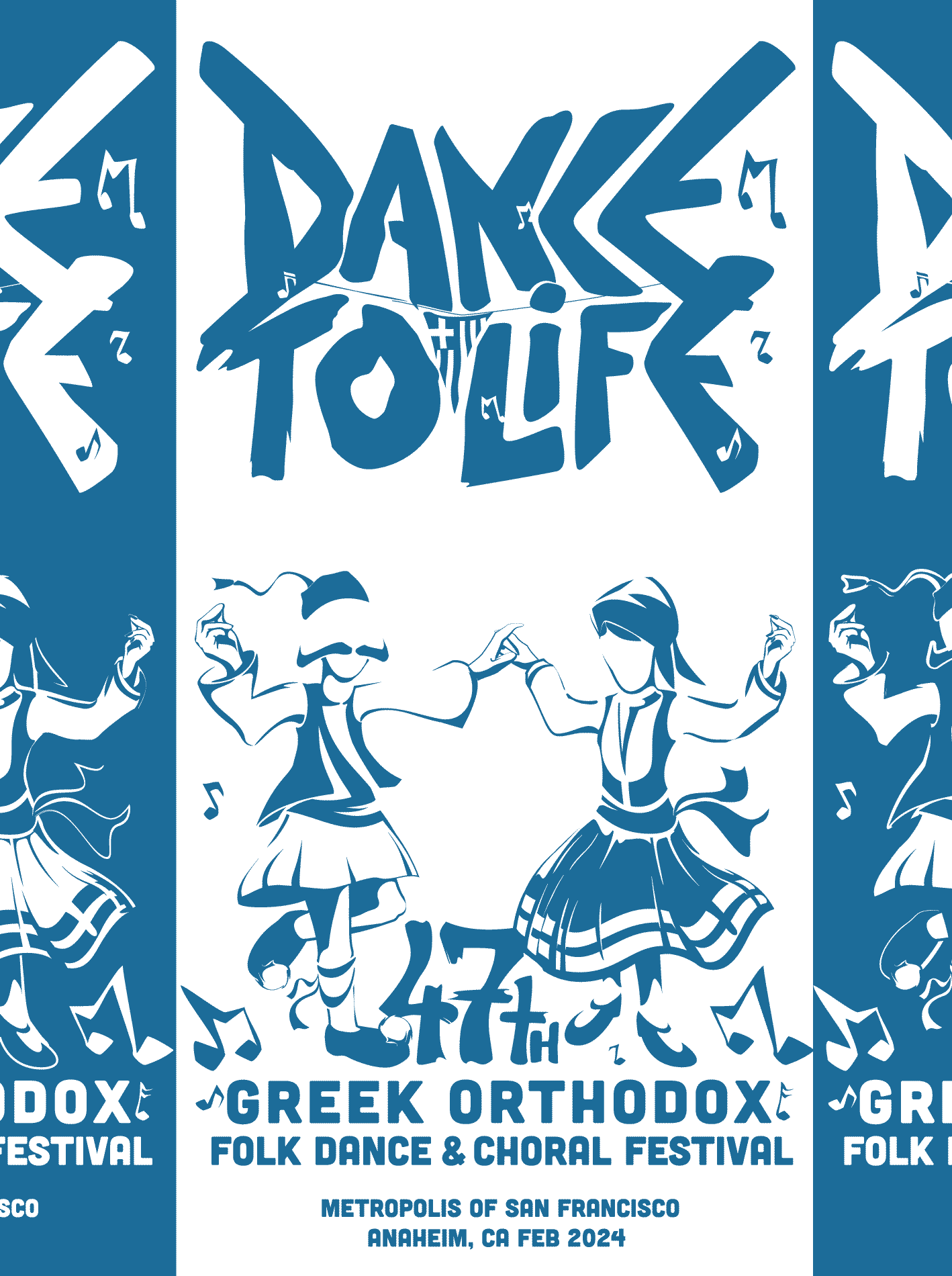 poster greek festival happy dance