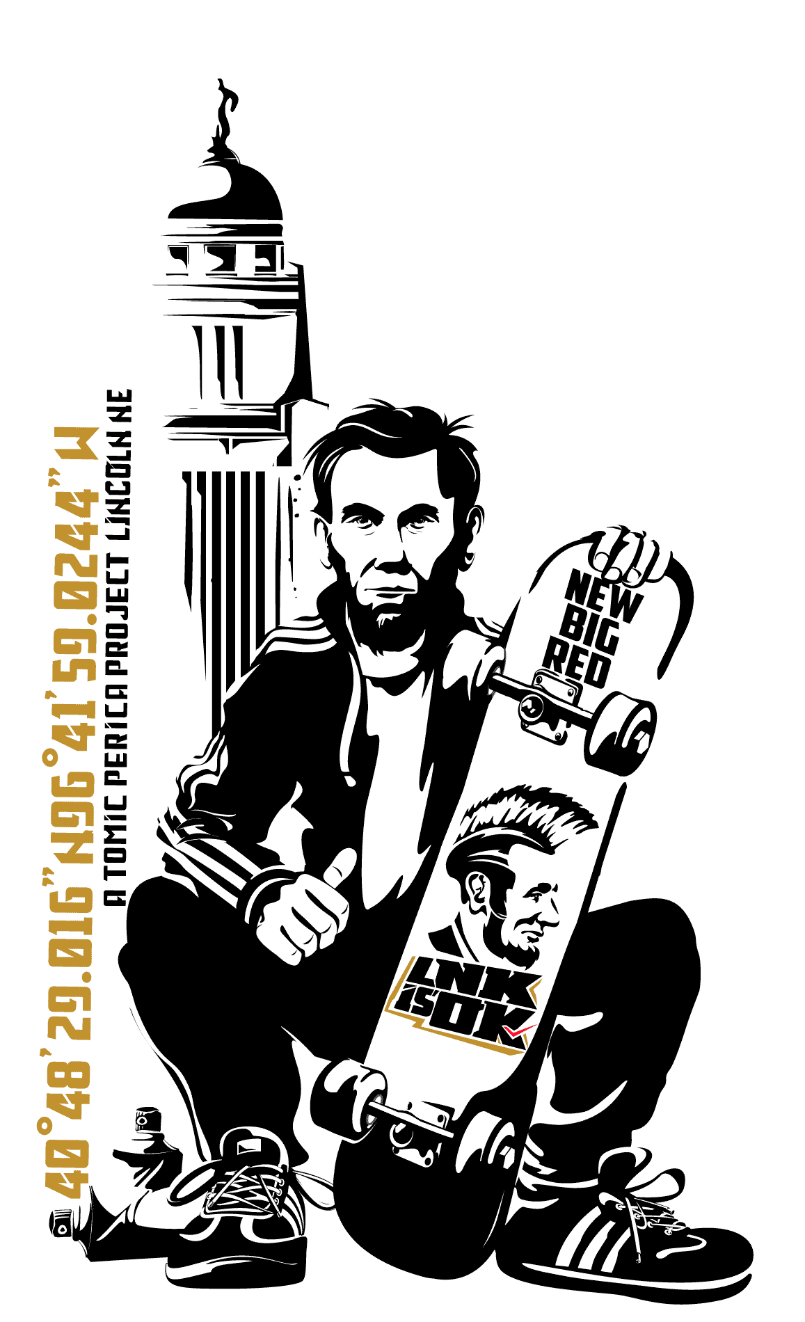 skateboard illustration lincoln